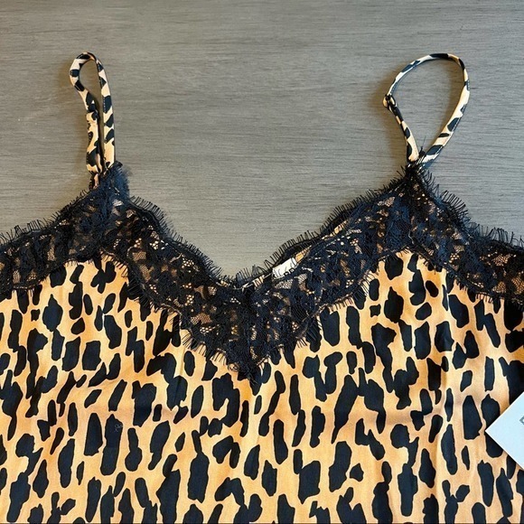 BP Leopard Cami Top Black Lace Trim Sleeveless Casual Cute Size XSn‎ - Picture 3 of 9
